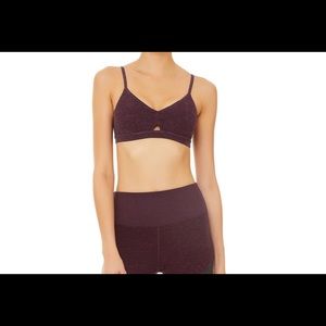 ALO YOGA Alosoft Lounge Bra- BlackPlumHeather